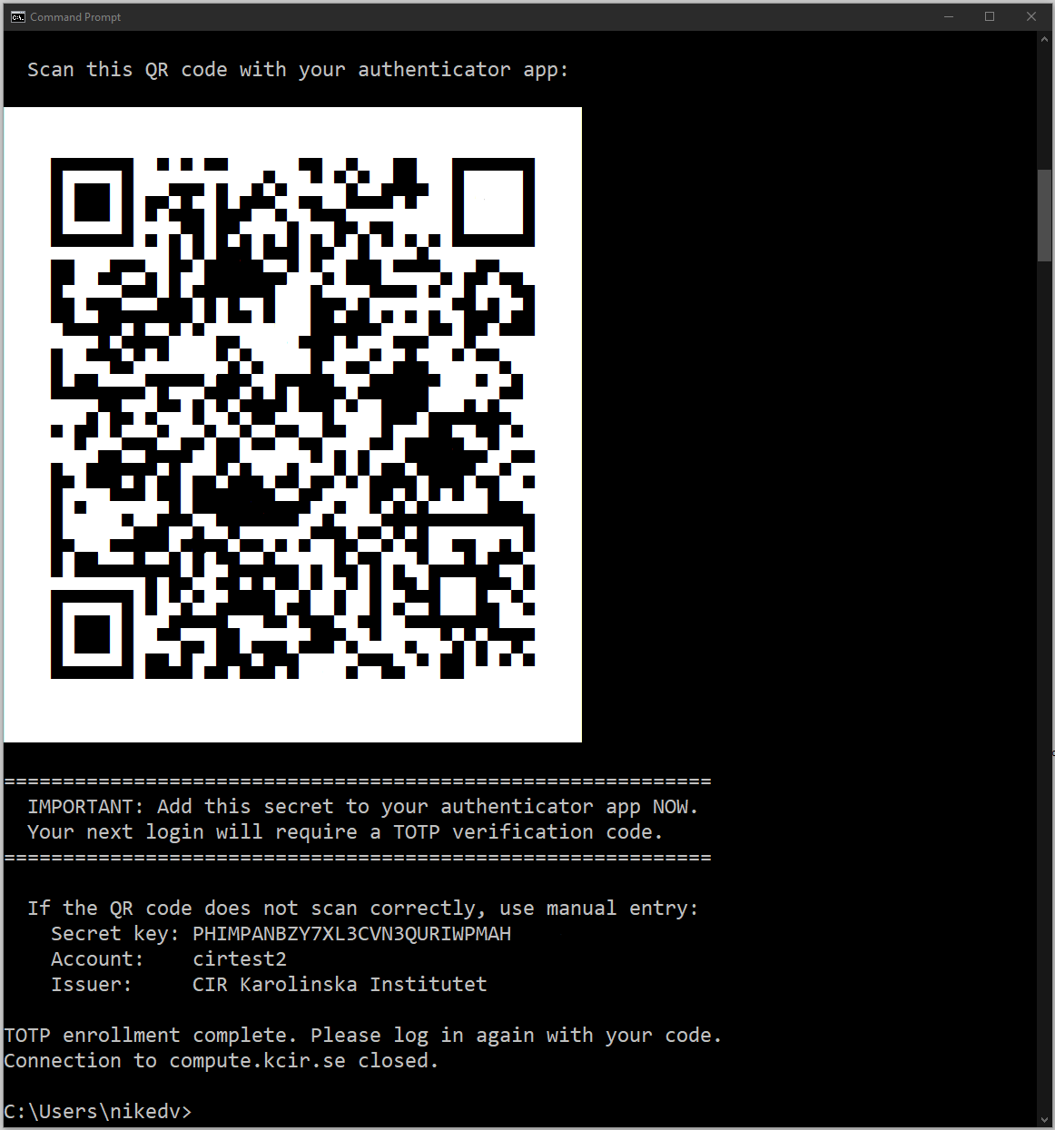 TOTP QR Code